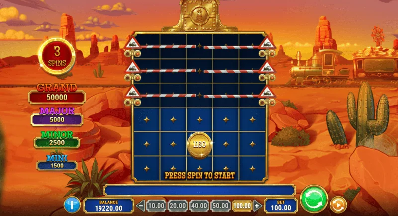 Track n’ Gold bonus game screen